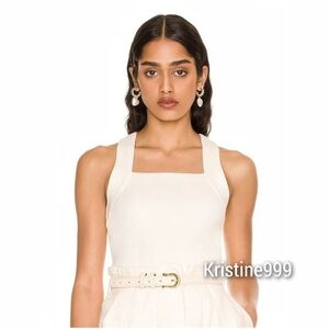 525 America Revolve Ottoman Racerback Tank in Ribbed Knit Chalk White